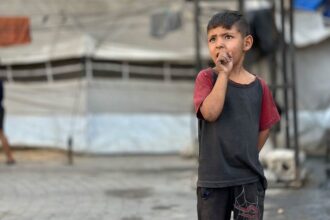 © UNRWA UNRWA teams in Gaza City continue to screen children for malnutrition in Gaza, where a UN-backed food monitoring group has raised alarms about famine.
